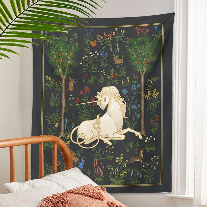 Afralia™ Unicorn Tapestry Wall Hanging Beach Towel Yoga Mat Home Decor