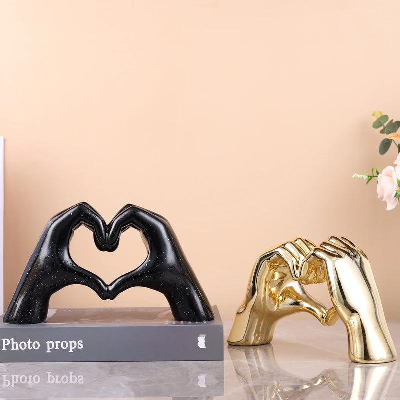 Afralia™ Loving Gesture Heart Sculpture: Home Decor, Wedding Gift, Valentine's Day Decor
