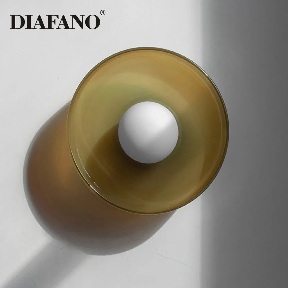 Nordic Glass Wall Lamp LED Sconce Bedroom Living Room Colorful Afralia™ Light