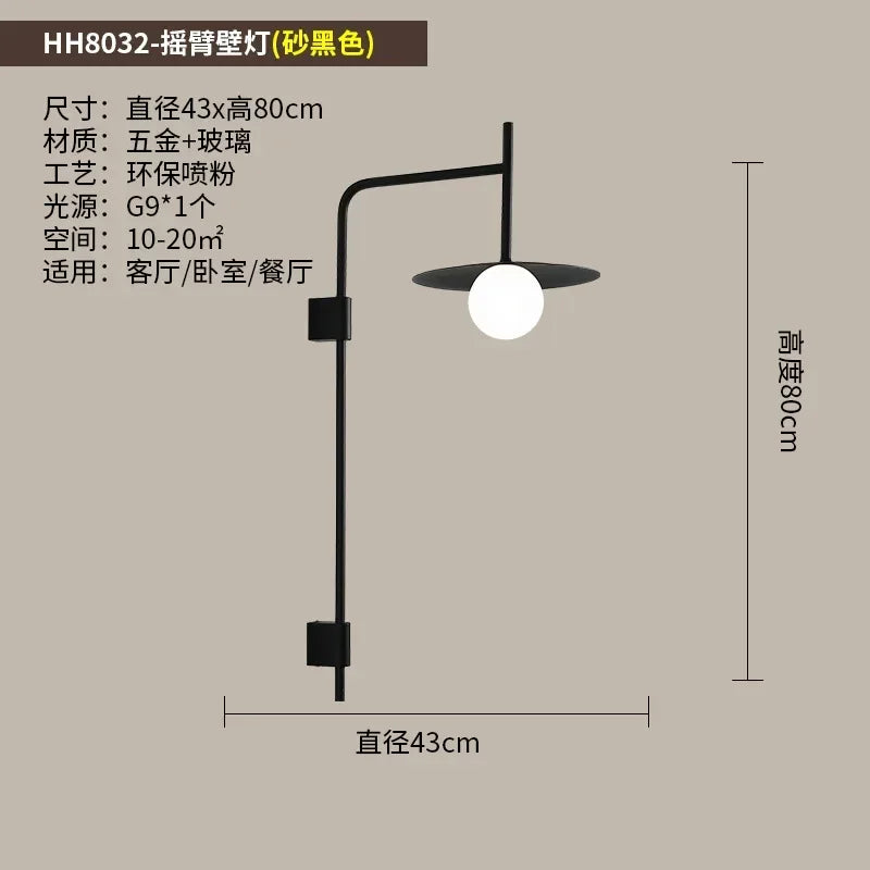 Afralia™ Nordic Industrial Swing Arm Wall Lamp in Iron Art LED G9 for Bedroom and Living Room