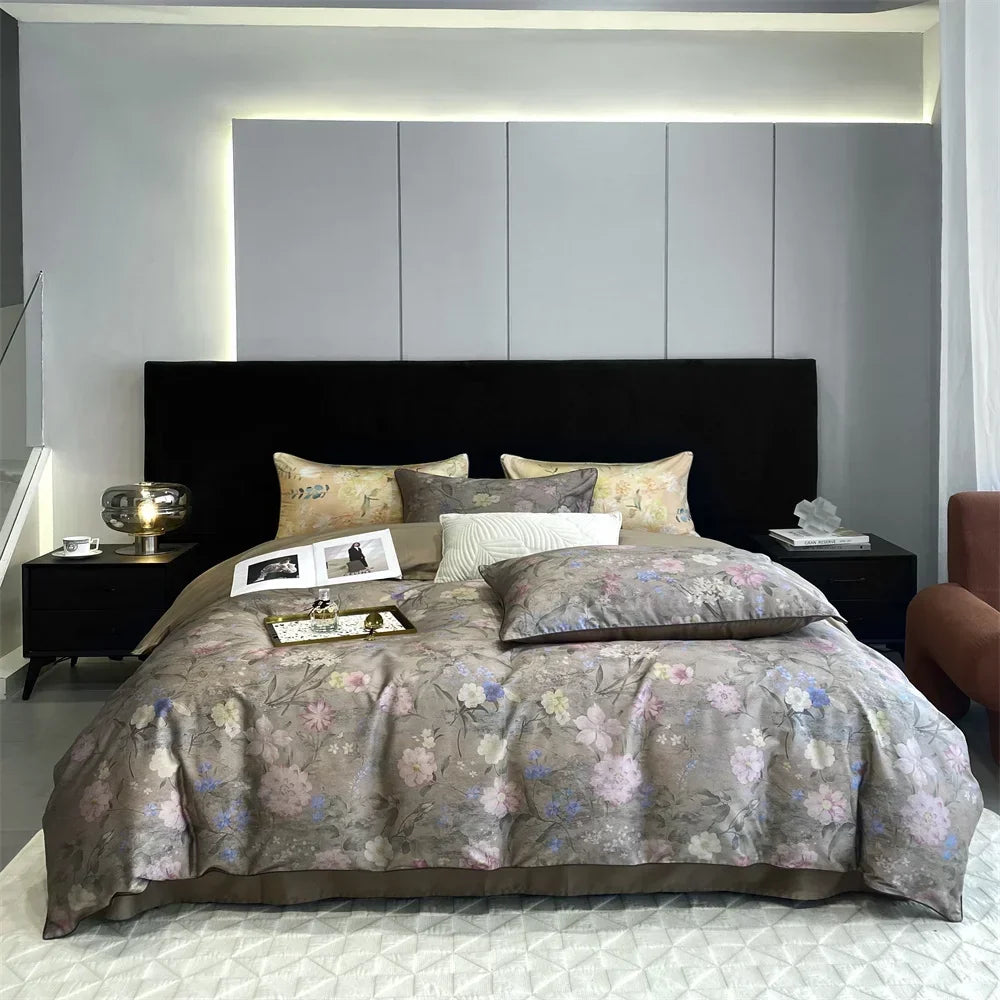 Afralia™ 1000TC Egyptian Cotton Bedding Set, Solid Color Sheets, Pillowcase, Blanket Cover, King Queen Europe Size