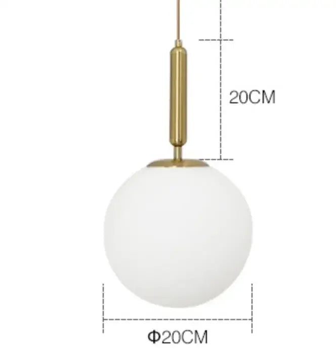 Afralia™ Gold Ring Glass Ball Pendant Light Fixture for Bedroom Living Room.