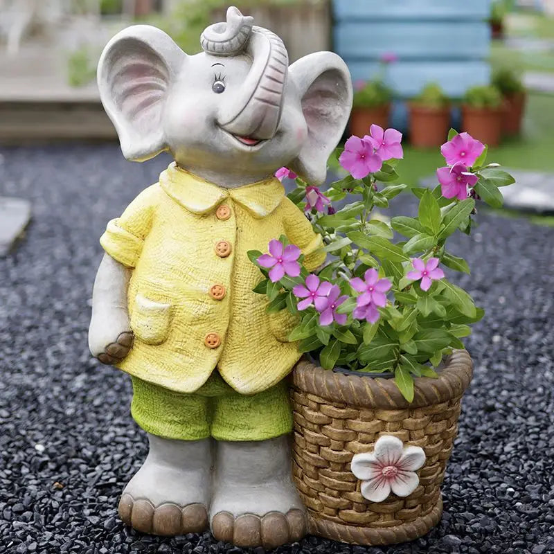 Afralia™ Elephant Garden Decoration | Creative Animal Flower Pots for Kindergarten and Outdoor Decor