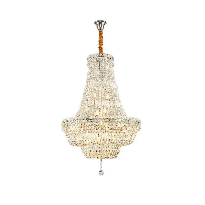 Afralia™ Gold/Chrome K9 Crystal Chandelier for Elegant Home Décor