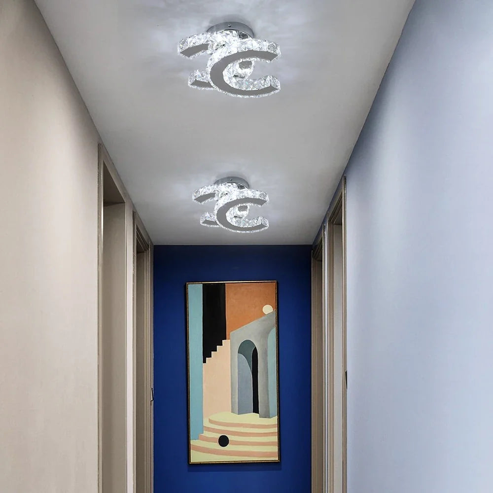 Afralia™ Luxury Crystal Ceiling Chandelier LED Light for Home Decor and Hotel Lighting