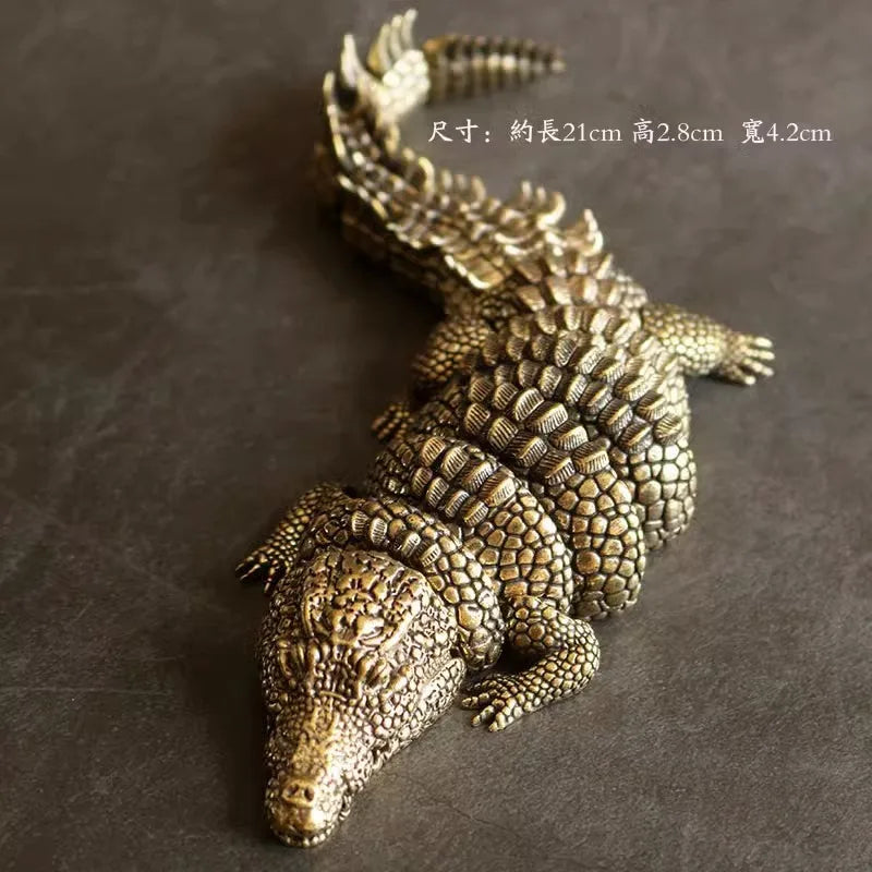 Afralia™ Brass Crocodile Sculpture: Articular Mobility Home Decor Accessory