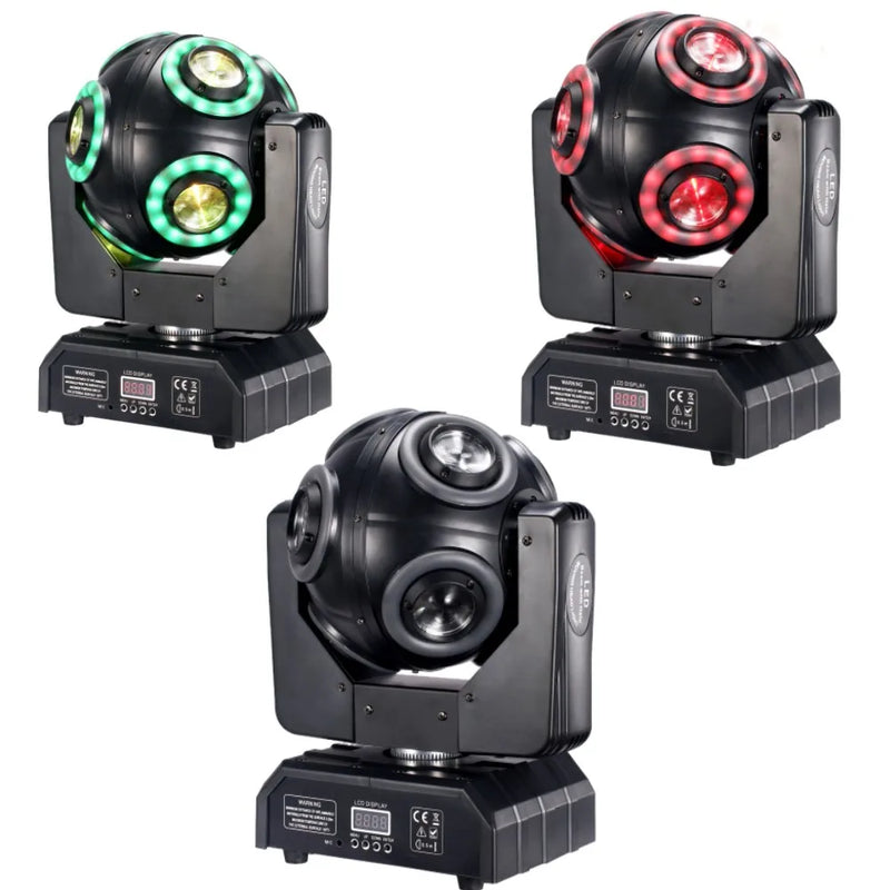 Afralia™ 8x15W Moving Head Beam Light with Halo, RGBW LED DJ Stage, DMX 512 Sound Activate