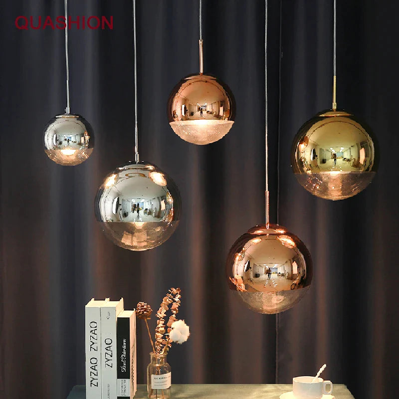 Afralia™ Glass Ball LED Chandelier: Luxury Modern Single Head Design for Home & Commercial Spaces