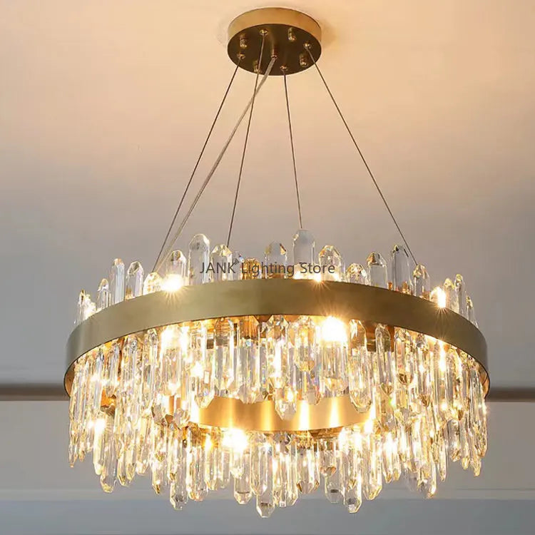 Afralia™ Luxe Crystal Chandelier: Elegant LED Indoor Pendant Light for Bedroom & Dining Room