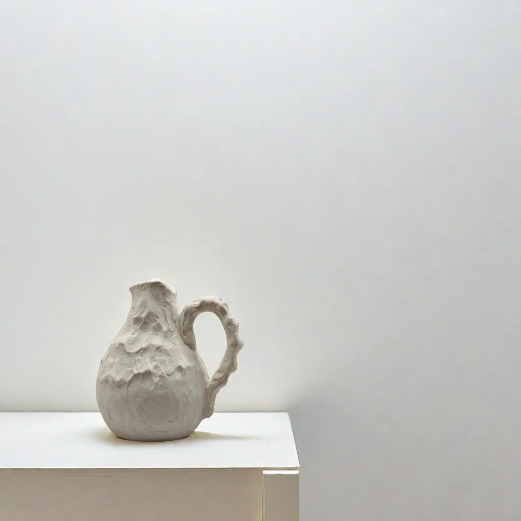 Afralia™ Handmade Irregular Grain Ceramic Vase for Home Floral Arrangements