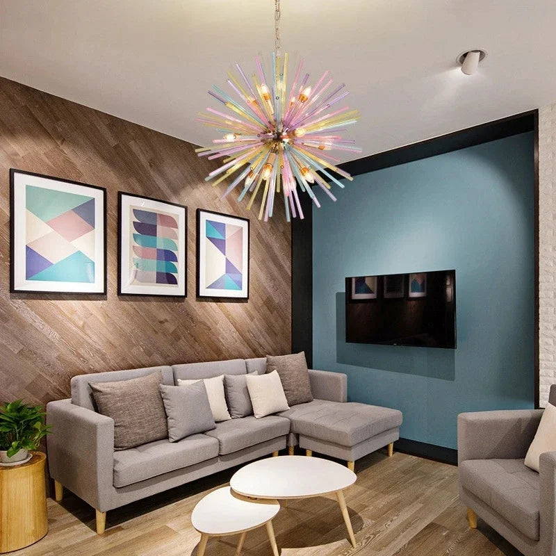 Afralia™ Dandelion Chandelier: Colorful LED Pendant Lamp, Modern and Personalized Fashion