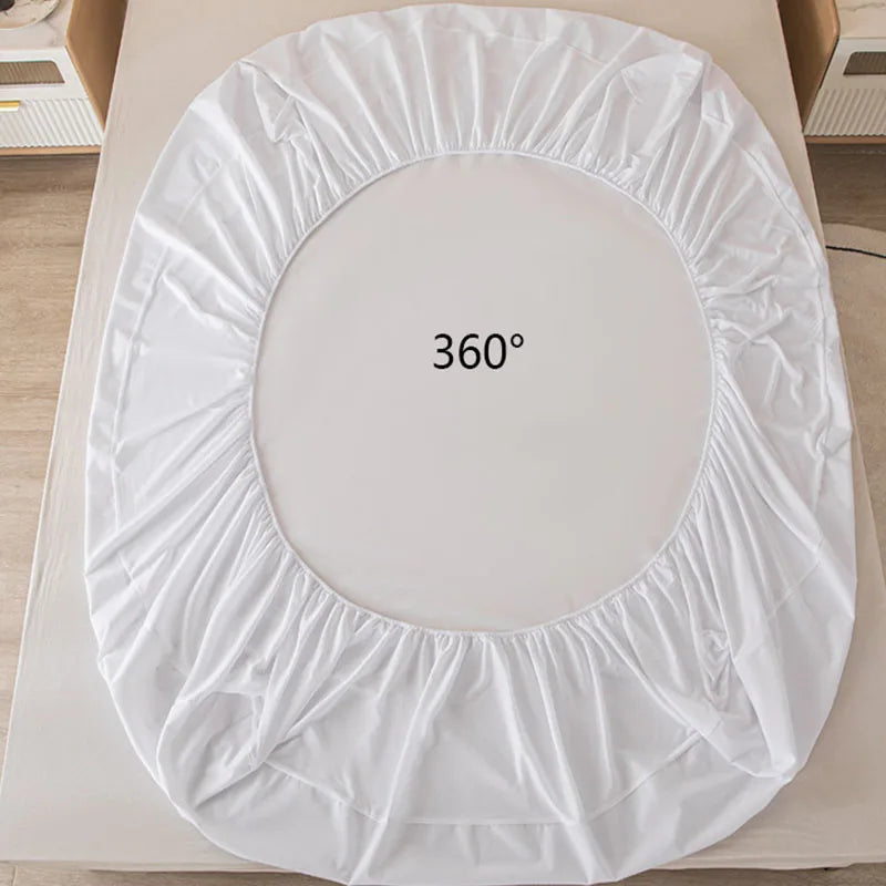 Afralia™ Single Fitted Waterproof Bed Sheet - Solid Color Mattress Protector