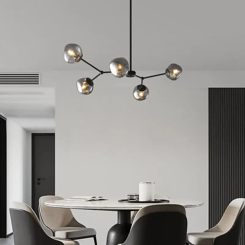 Afralia™ Nordic Modern Bean Molecule Chandelier for Living Room, Bedroom, Study & Restaurant