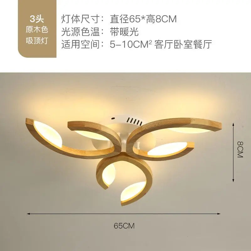 Afralia™ Wooden LED Ceiling Lamp for Bedroom and Living Room Decor
