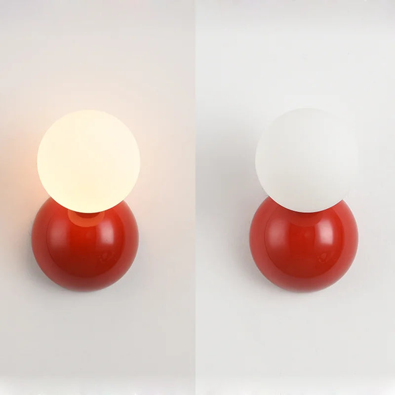 Afralia™ Nordic Style LED Bedside Wall Lamp in Red, White, Black for Living Room, Children's Room