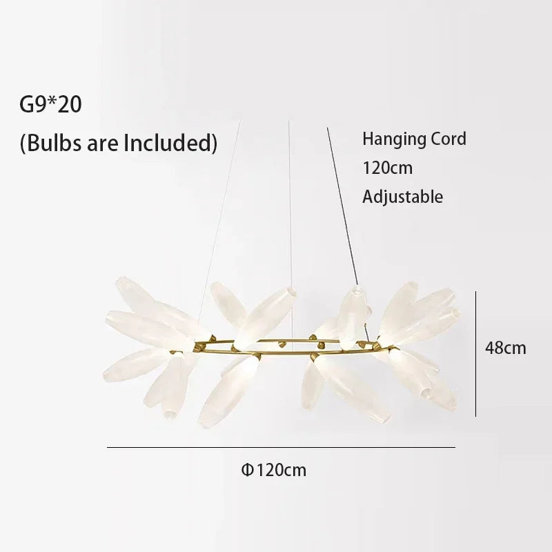 Afralia™ Oval Glass LED Chandelier for Staircase and Living Room