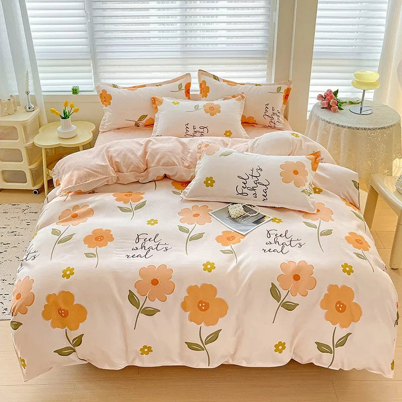 Afralia™ Cotton Printed Bedding Set: Cozy, Breathable, All Seasons Comforter Set