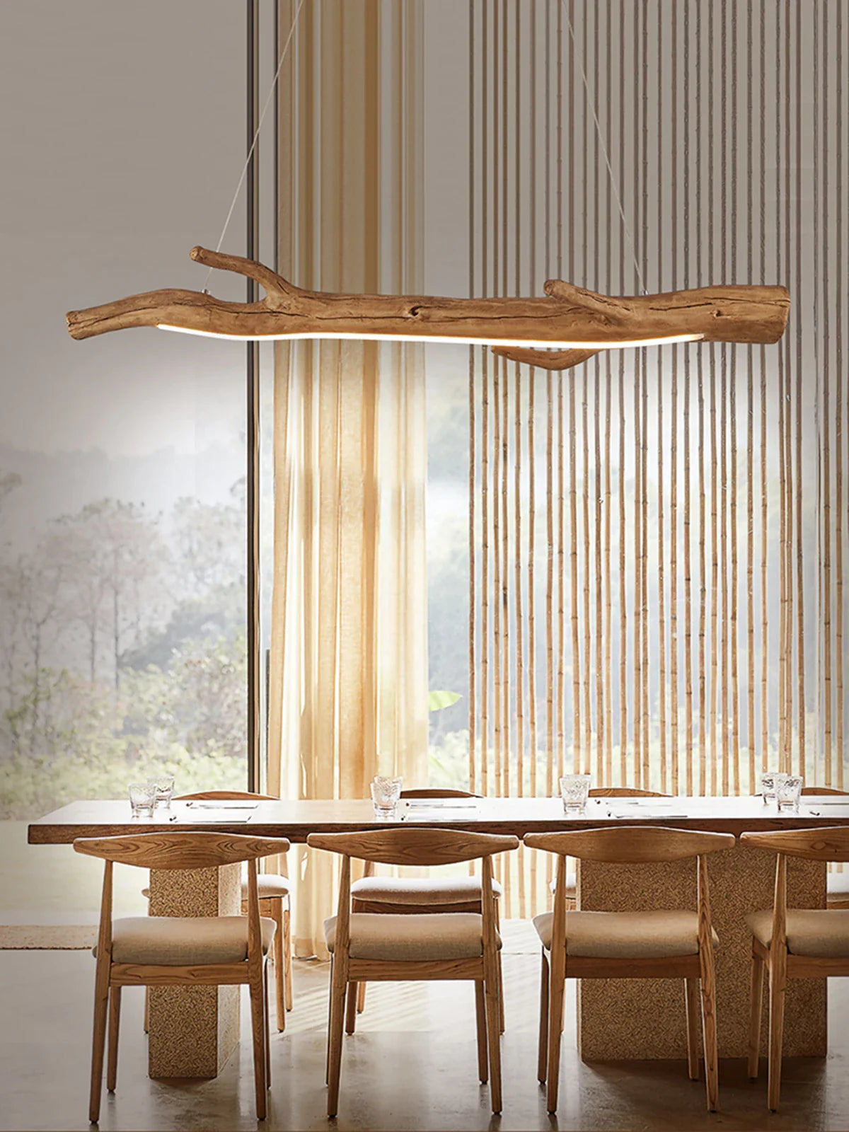 Afralia™ Resin Branches Pendant Lights - Simulated Wood Color, Indoor Decor Lighting