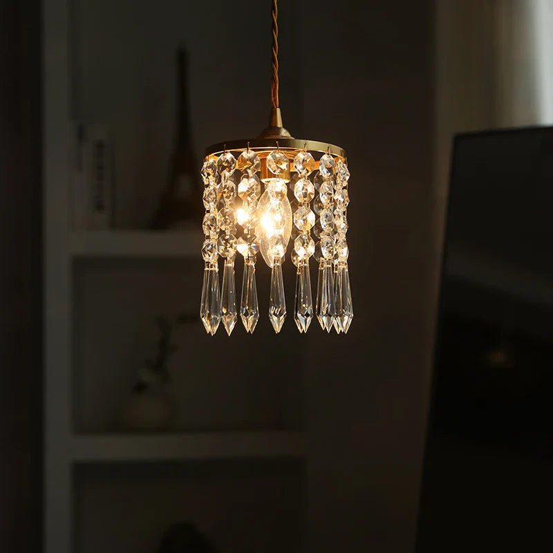 Afralia™ Crystal Brass LED Pendant Light: Modern Nordic Style, Adjustable Wire, E14 Fixture