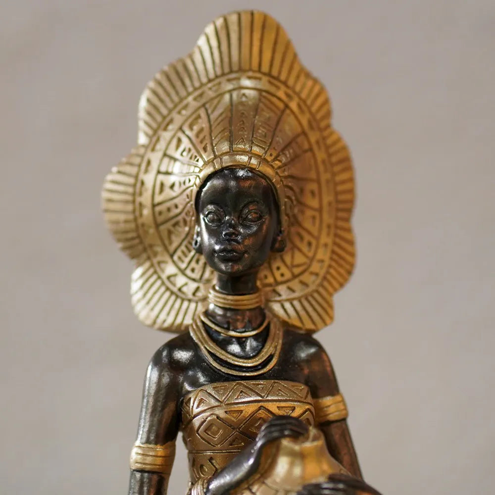 Afralia™ Women Figurines Pottery Home Decor Accent for Living Room Office Bookcase