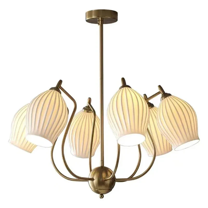 Afralia™ Ceramic Chandelier: French Bauhaus Style Art Pendant Light for Living Room, Dining Room, Bedroom