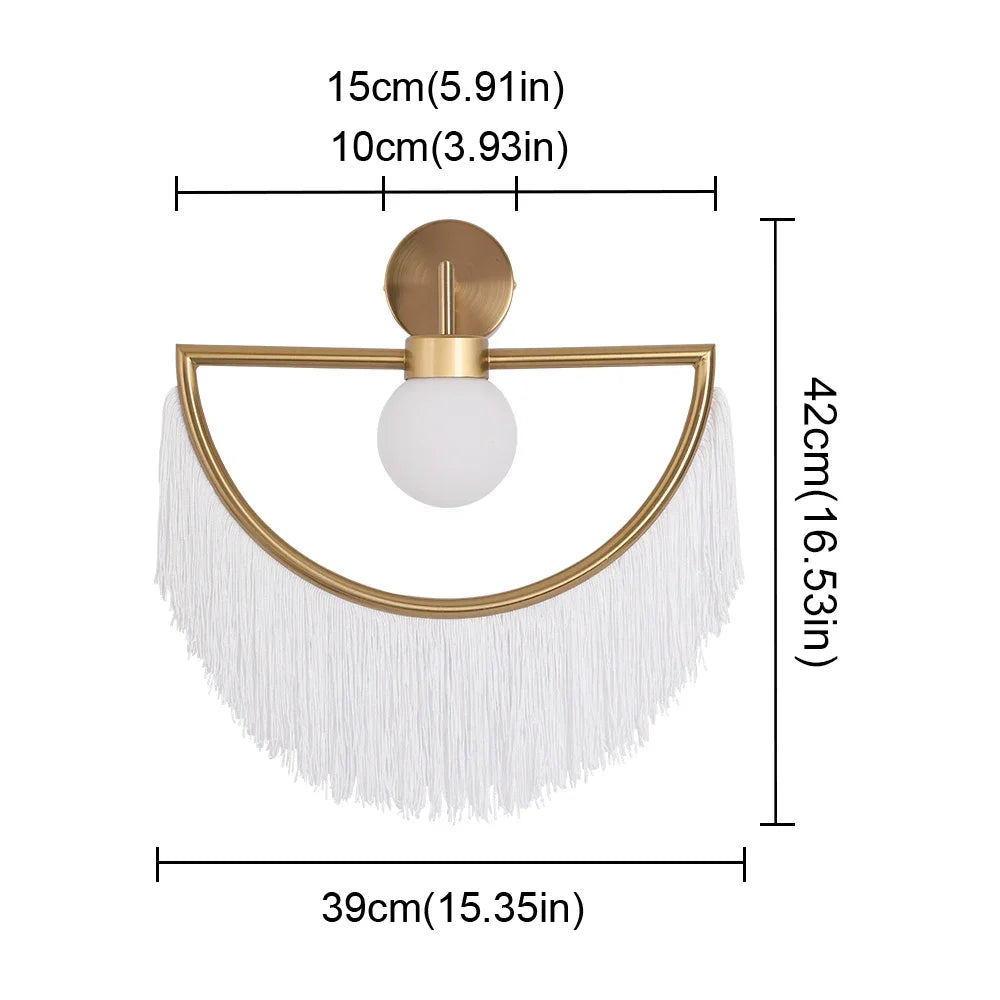 Afralia™ Coloured Tassel Glass Ball Pendant Light for Boho Minimalist Style Bedroom & Restaurant