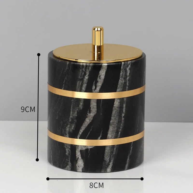 Afralia™ Black Marble Bathroom Accessories Set