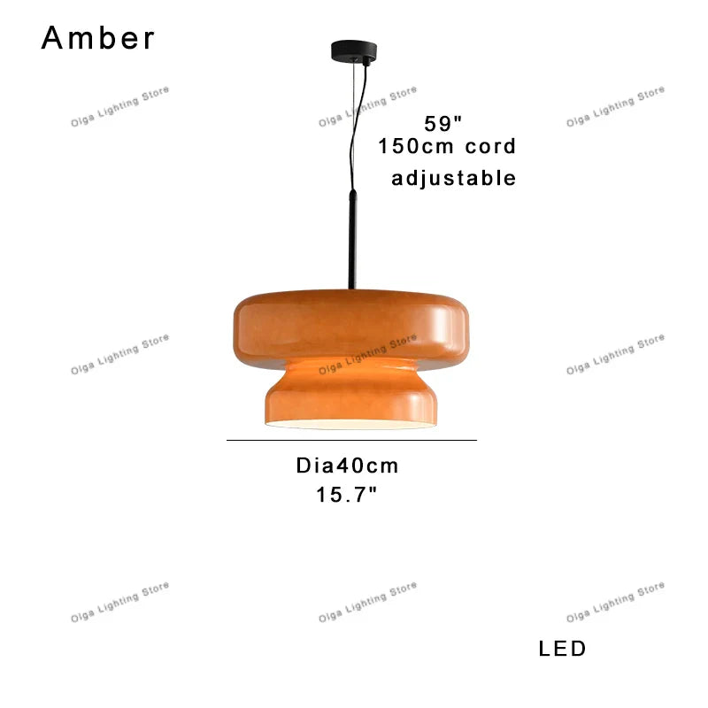 Afralia™ Amber Glass Ceiling Pendant Lights for Kitchen Island Dining Table Decoration