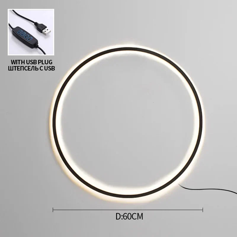 Afralia™ Nordic Ring LED Wall Lamp Modern Sconce for Living Room Bedroom Hallway