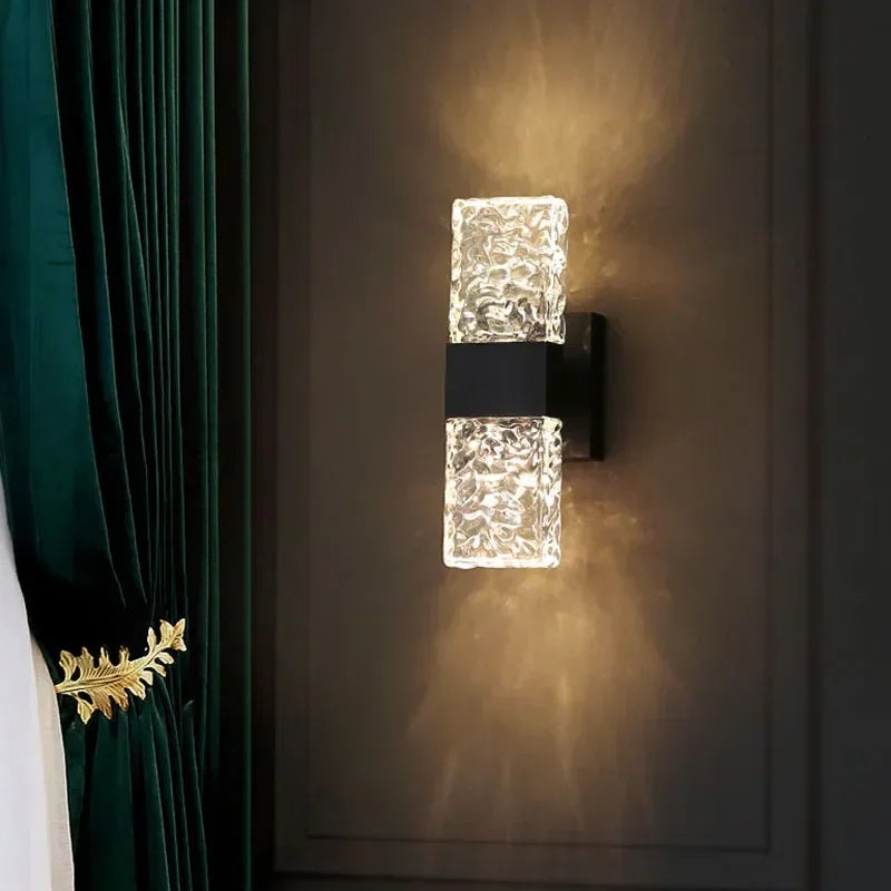Afralia™ Light Water Ripple Glass Wall Lamp: Modern Luxury Indoor Lighting for Home Decor