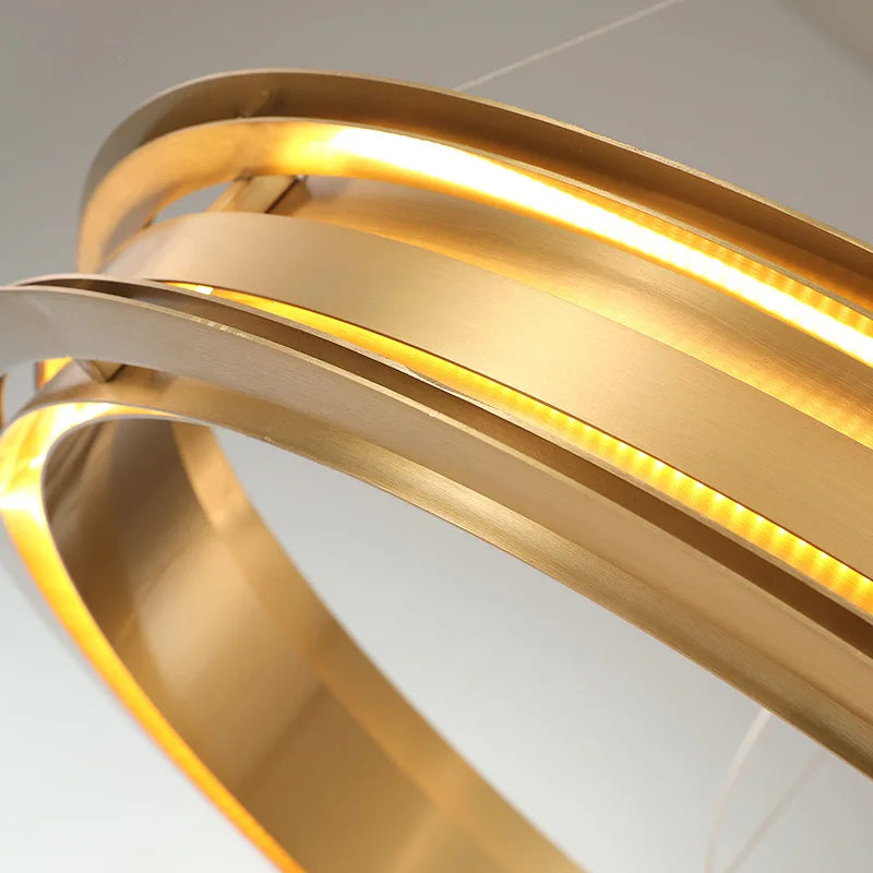 Afralia™ Gold Ring Chandelier: Modern Italian Design for Stylish Living Spaces