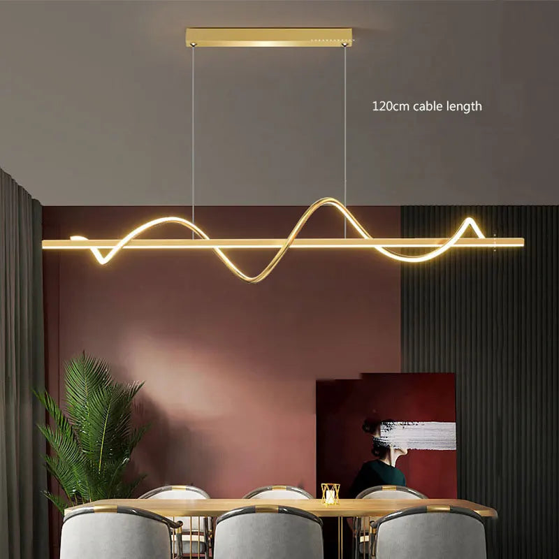 Afralia™ LED Chandelier Pendant Light Modern Minimalist 120cm Ceiling Mounted Lighting