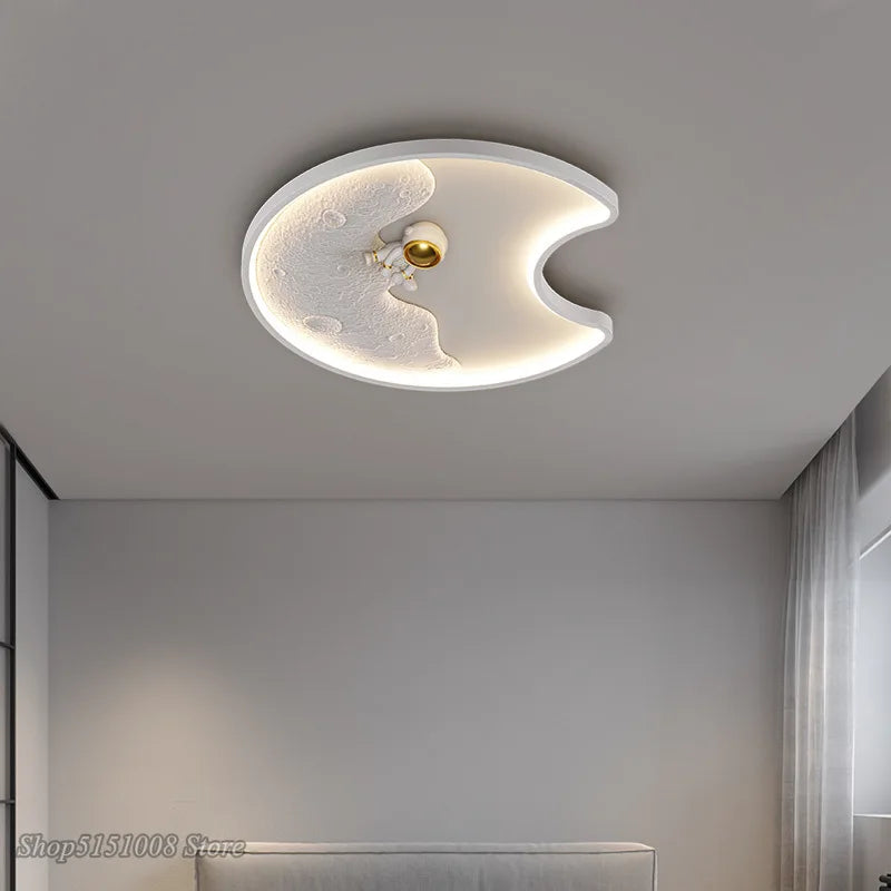 Afralia™ Astronaut Moon Acrylic Ceiling Lamp: Modern Lighting for Home, Office, and Cafe