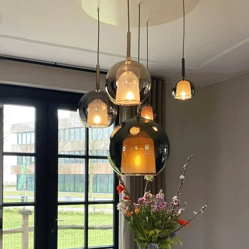 Afralia™ Designer Glass Chandelier Pendant Light for Dining Room Kitchen Loft Home Decor