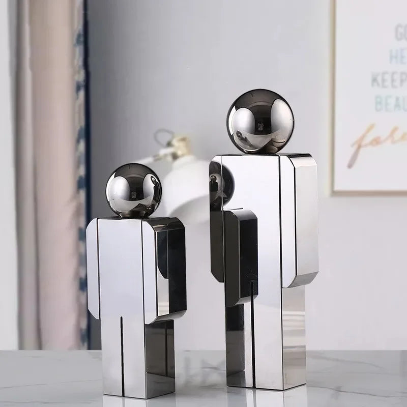 Afralia™ Crystal Man Statue Glass Figure Sculpture Home Decor Ornaments