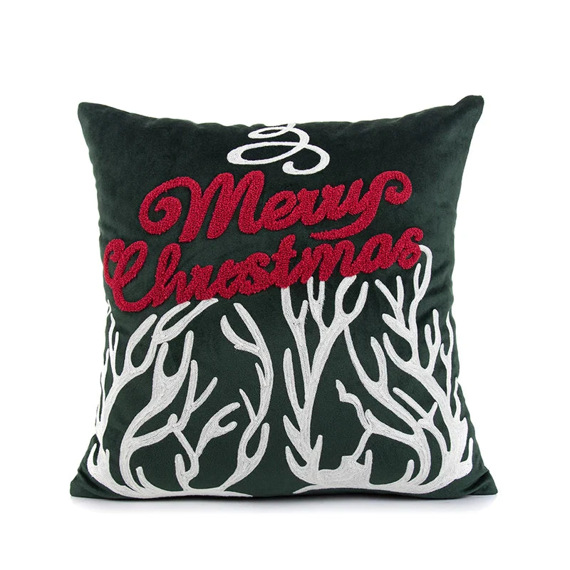 Afralia™ Embroidered Christmas Pillow Cover Set