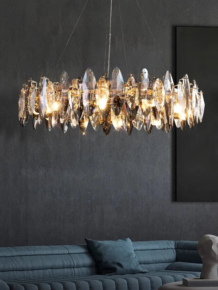 Afralia™ LED Hanging Chandelier: Nordic New Trend Gold Silver Fixture for Living Room