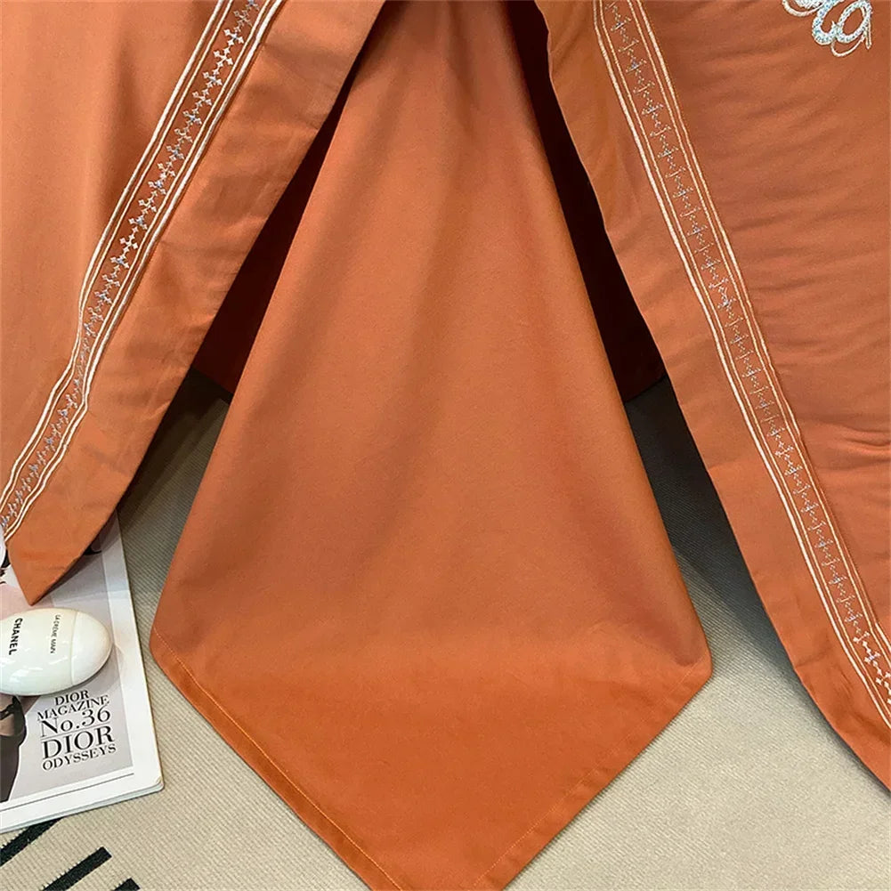 Afralia™ 1200TC Egyptian Cotton Bedding Set - King/Queen Size, Solid Color