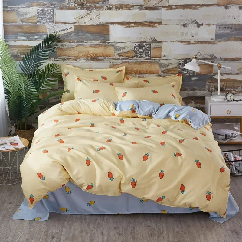Afralia™ Printed Duvet Cover Set King Size: Lovely, Single Double Blanket Comforter & Pillowcase