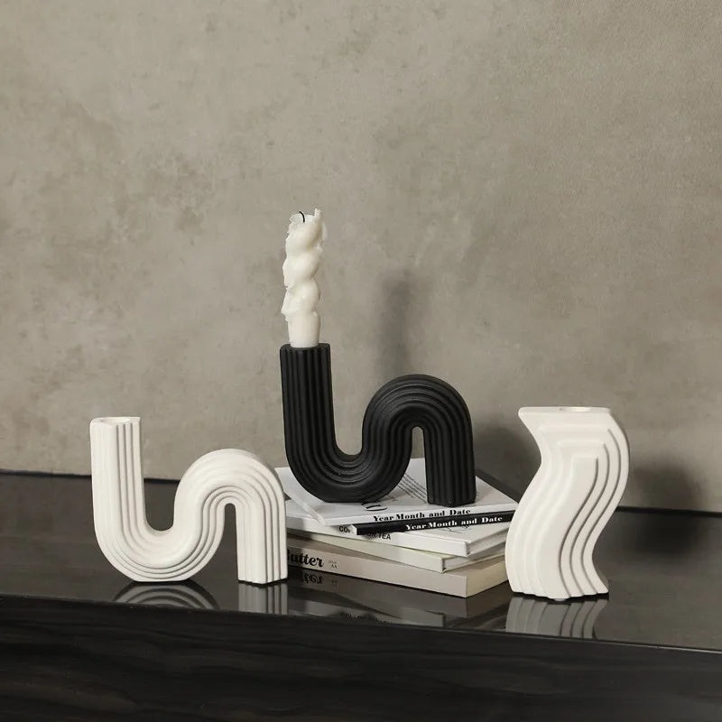 Afralia™ Nordic Ceramic Candlestick Holder Home Decor