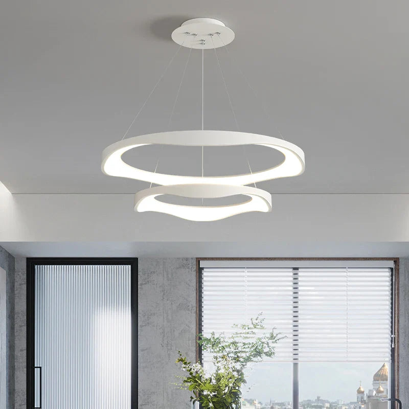 Afralia™ Round LED Pendant: Adjustable Height Dining Room Lamps