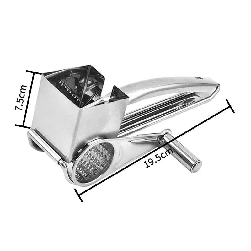 Afralia™ Rotary Cheese Grater Stainless Steel Slicer Shredder Butter Cutter Kitchen Tool