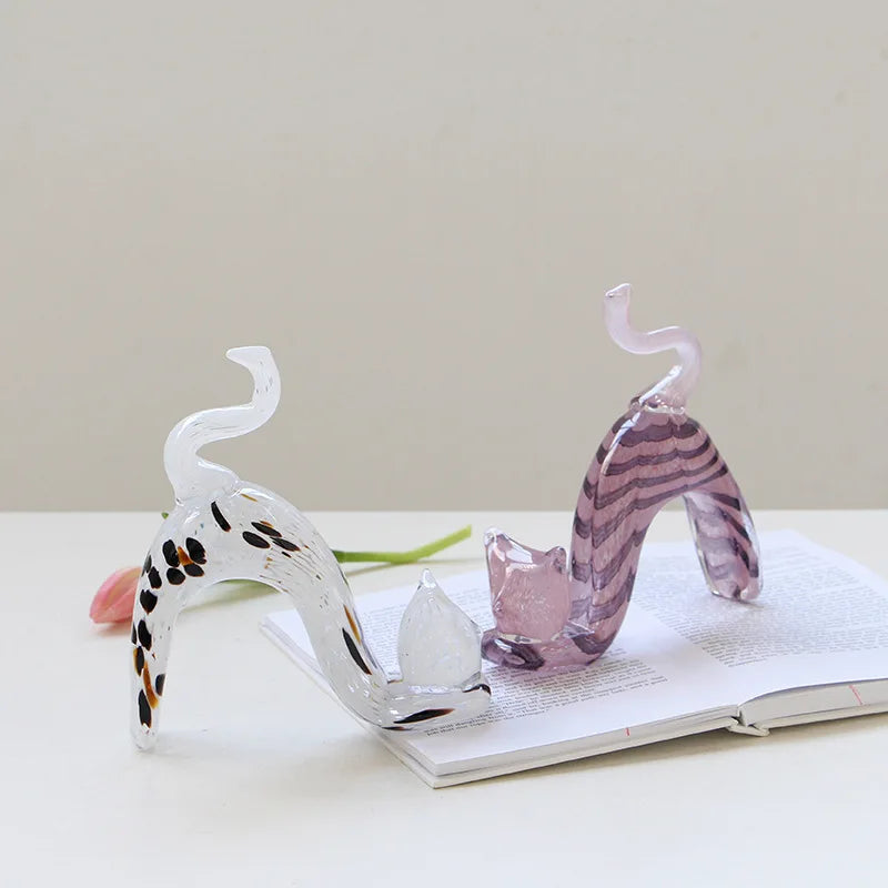 Afralia™ Crystal Cat Figurine | Decorative Kitten Statue for Home Decoration