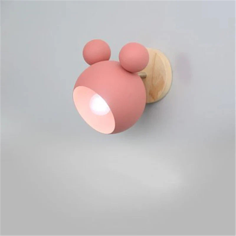 Afralia™ Nordic Mickey Wall Lamp for Bedroom, Study, and Children's Room