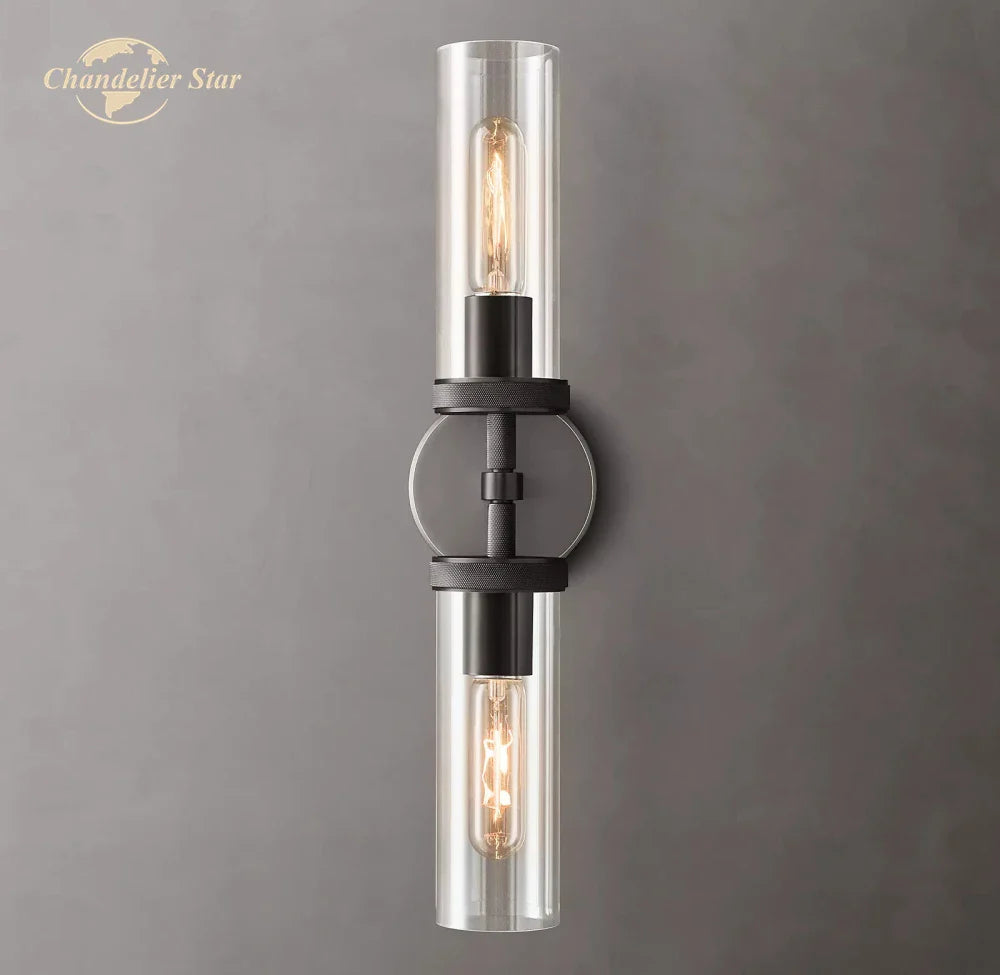 Afralia™ Knurled Linear Glass Sconce LED Wall Lamp for Modern Lighting Décor