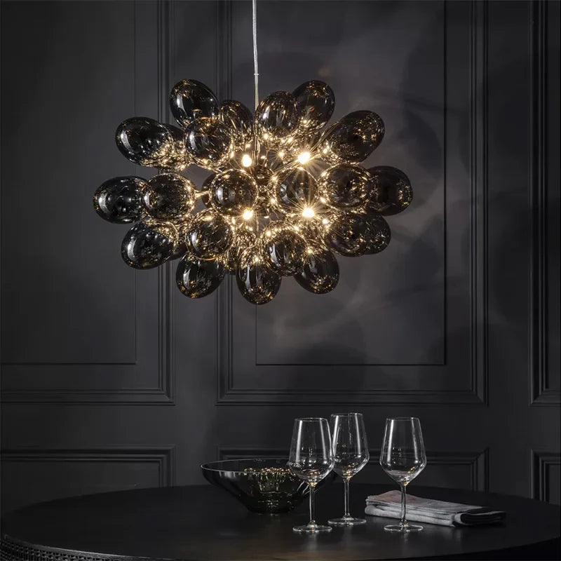 Afralia™ Elegant Grape Glass Chandelier for Luxury Home Decoration