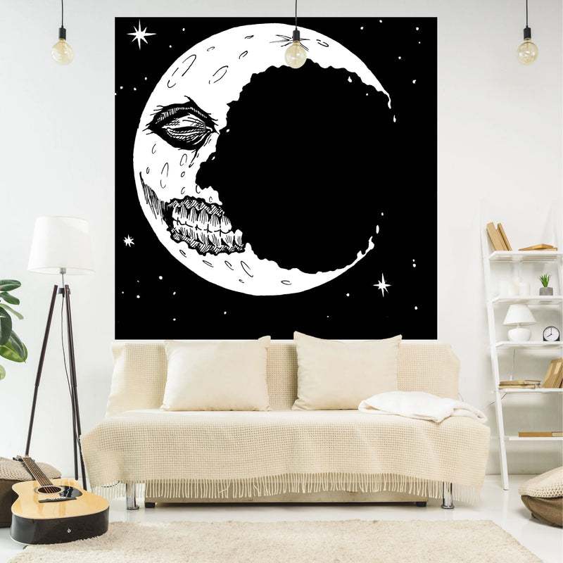 Afralia™ Moon Phase Tapestry: Psychedelic Starlight Wall Art for Bedroom Decor