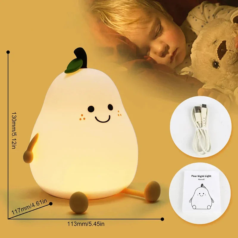 Afralia™ Pear Shape RGB Night Light - Rechargeable Silicone Lamp