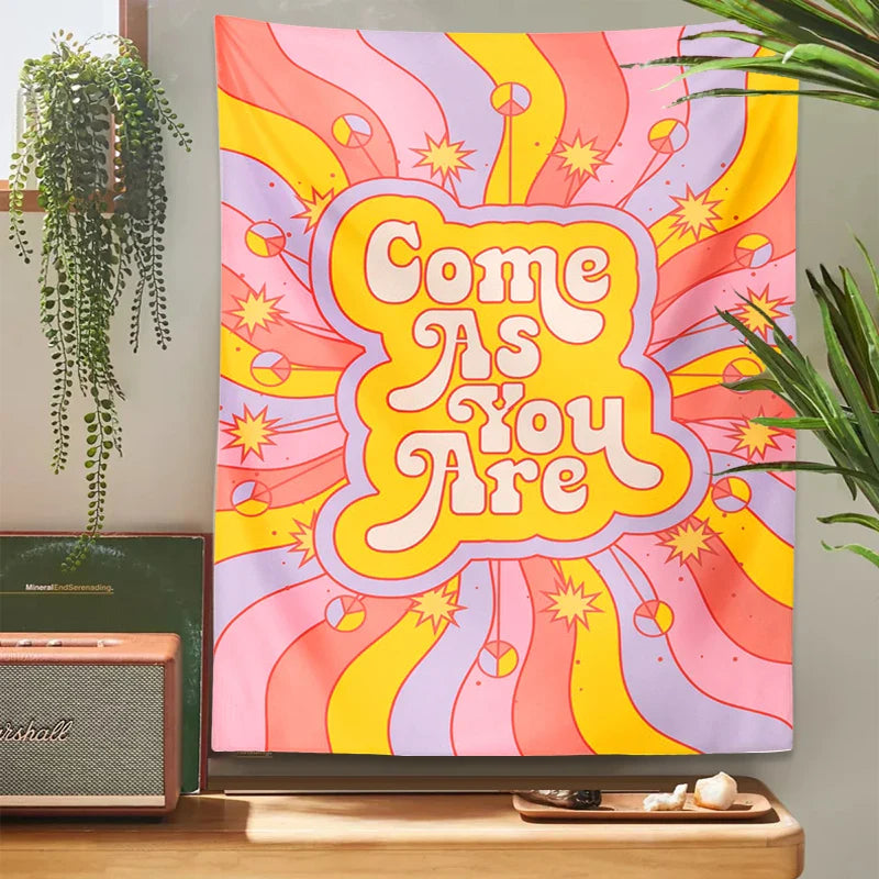 Afralia™ Retro Sun Rainbow Tapestry | Inspirational Psychedelic Wall Art for Vintage Home Décor