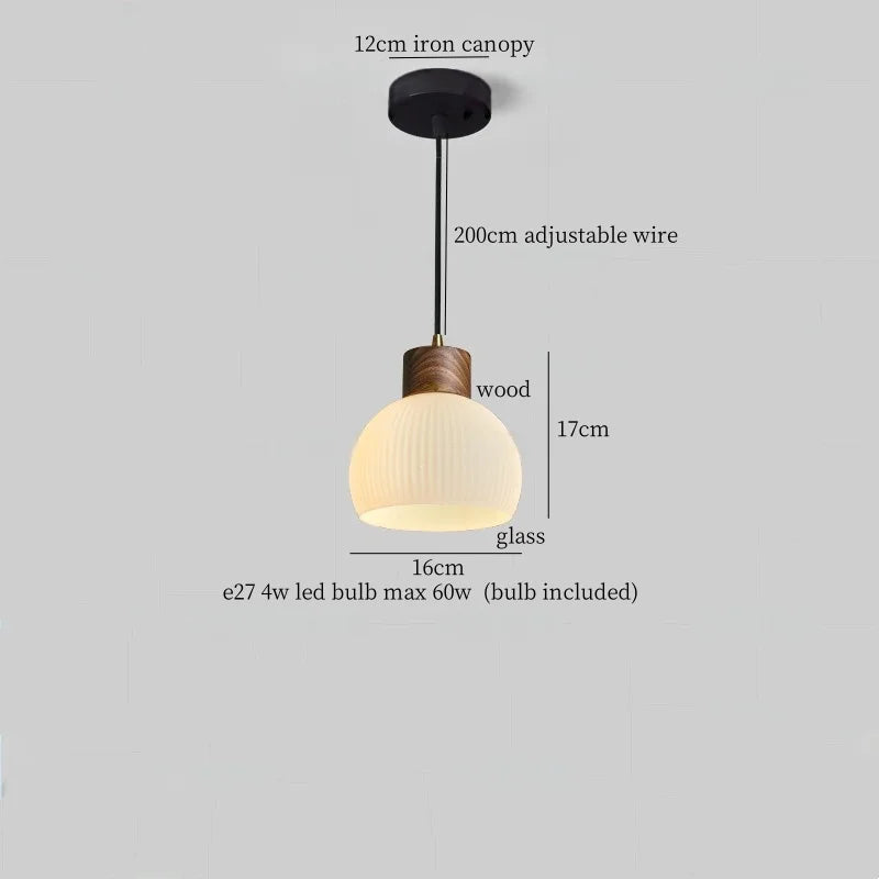 Afralia™ Vintage Amber Glass LED Pendant Lights for Bar Cafe Loft Living Dining Room